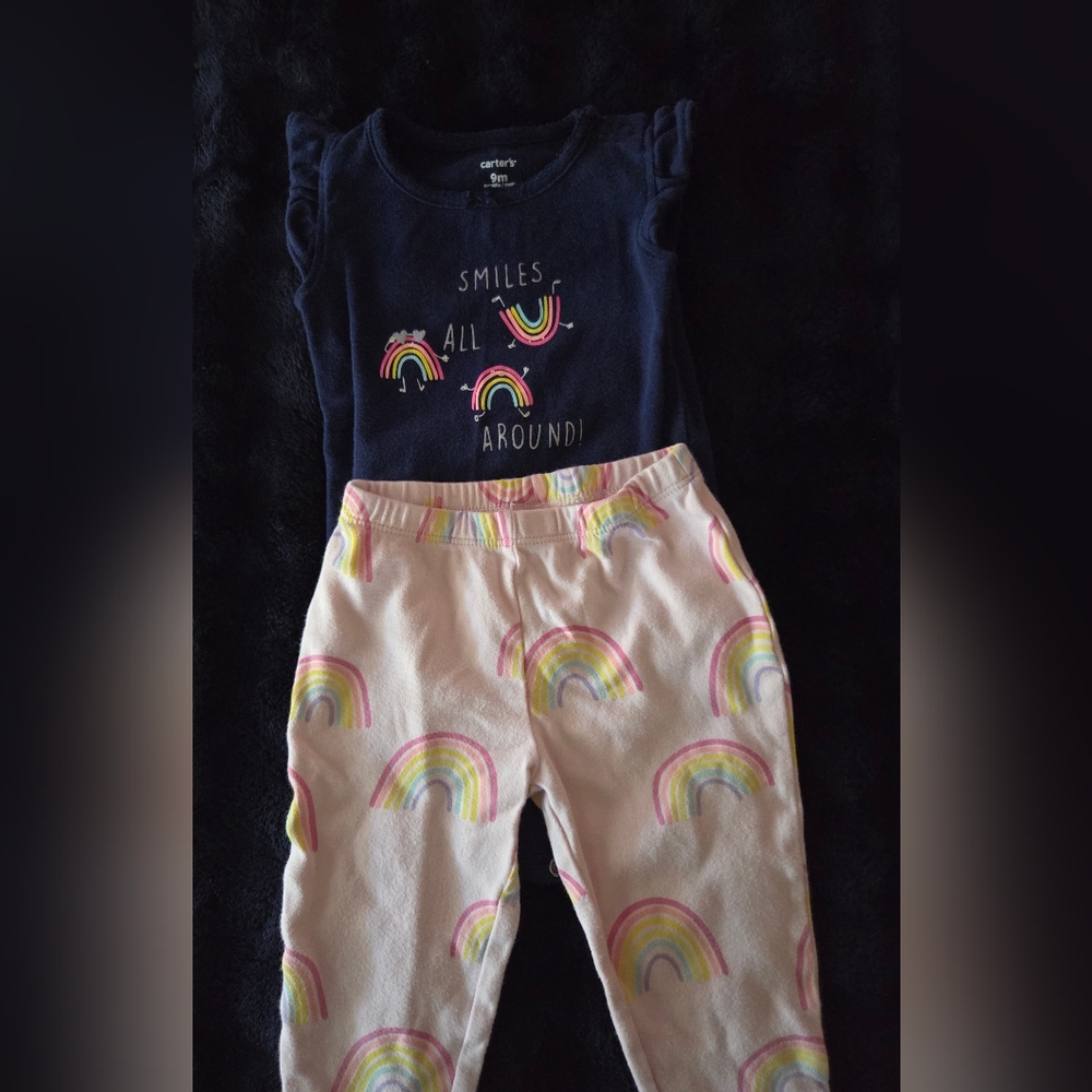 Carter's Navy and Cream Rainbow Kids Matching Set
